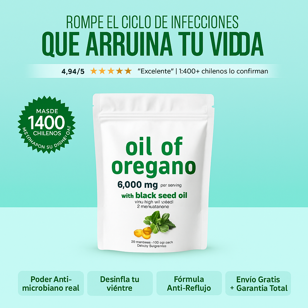 🌿Aceite De Orégano 6000 Mg 60 capsulas - Bienestar General Natural🌿