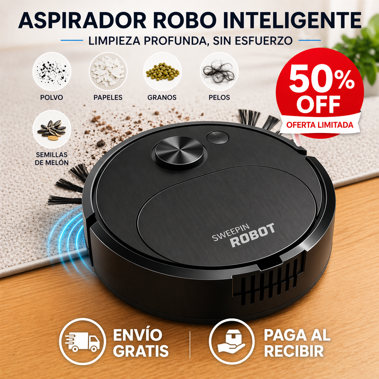 SmartClean - Aspiradora robot inteligente 3 en 1