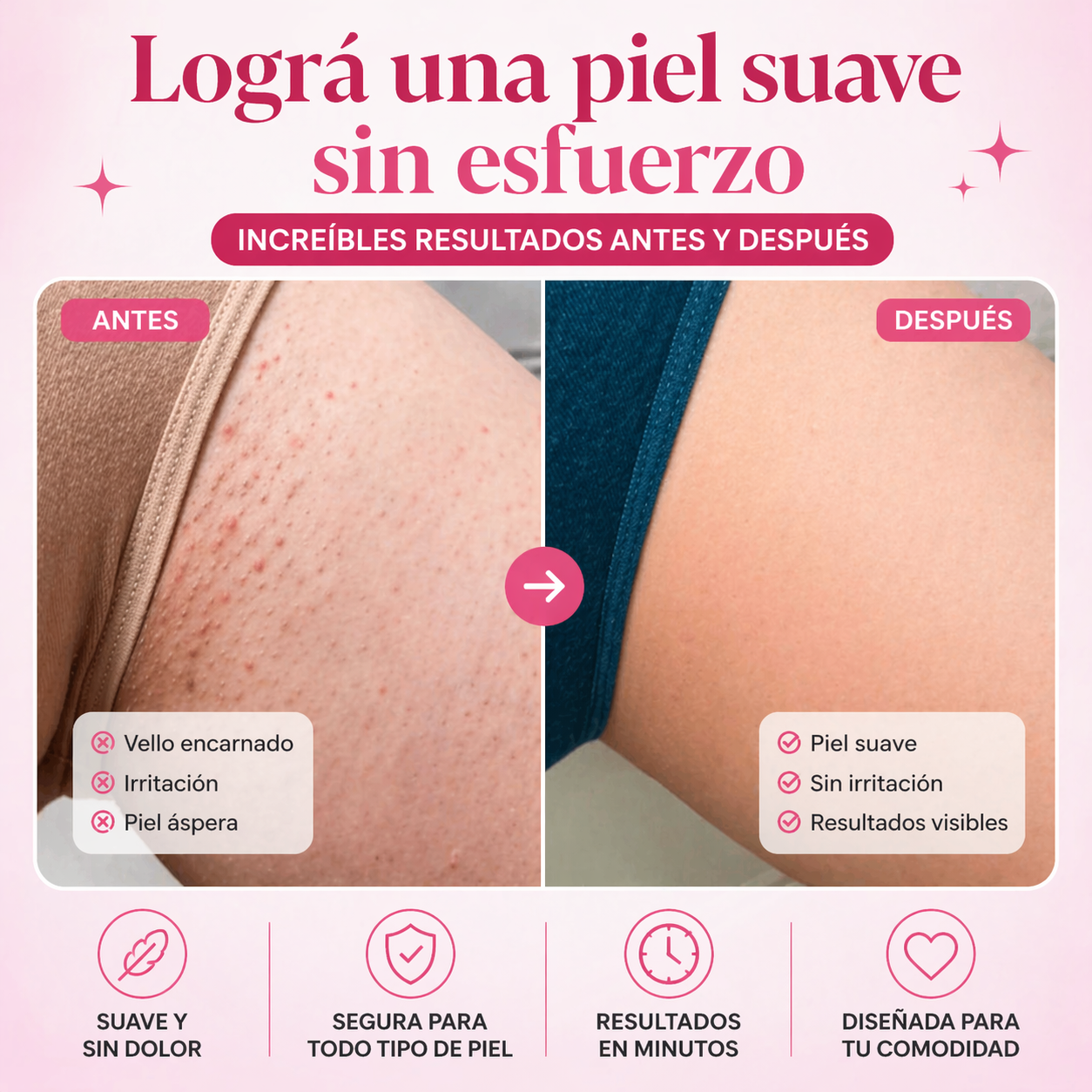 Depiladora Recargable 2 en 1 ✨ Piel suave, segura y sin irritación en minutos 💜