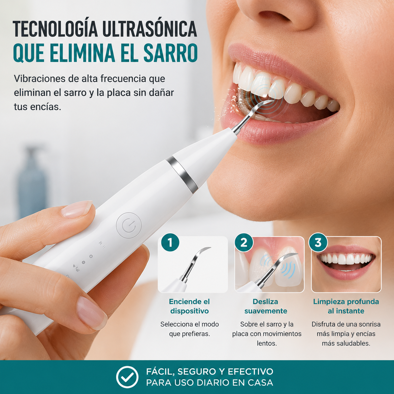 Removedor de sarro Eléctrico Dental Pro Max® - Sonrisa Radiante en Casa en Minutos