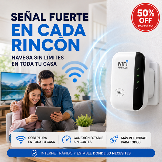 Amplificador WiFi Hogar - Amplía tu Cobertura y Disfruta Señal Estable en Toda la Casa
