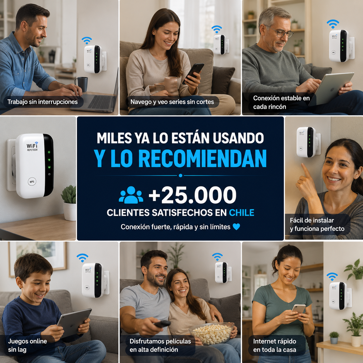 Amplificador WiFi Hogar - Amplía tu Cobertura y Disfruta Señal Estable en Toda la Casa