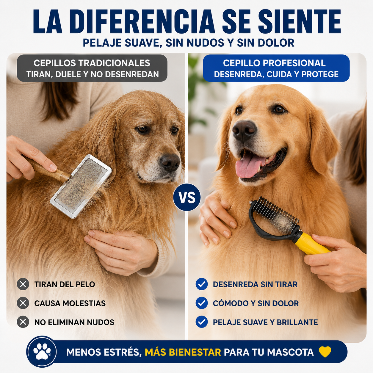 Cepillo Desenredante Premium® – Menos Pelo, Más Cariño para tu Mascota 🐾❤️