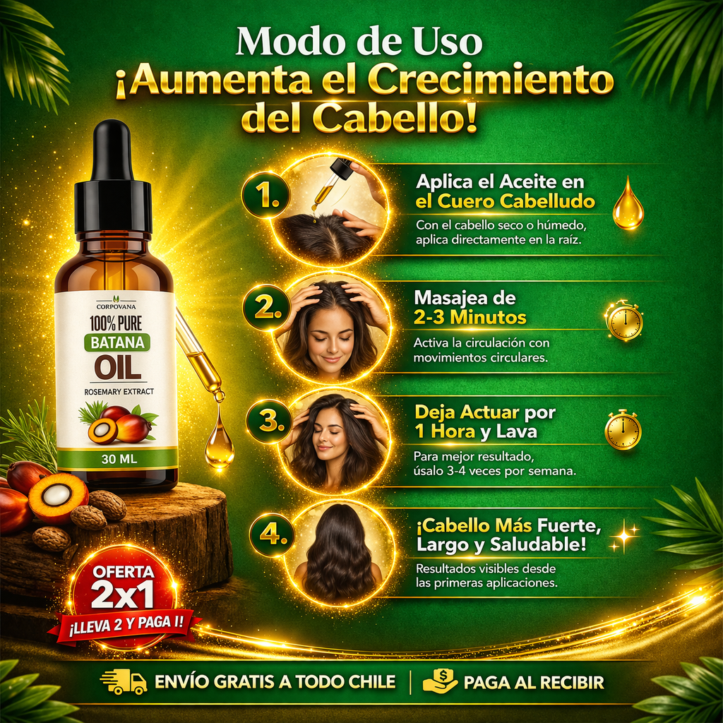2X1 ACEITE DE BATANA - Hidratación y Crecimiento Cabello 30 ml