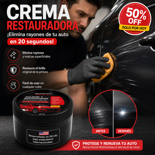 Crema Restauradora - ¡Elimina rayones de tu auto en 20 segundos!