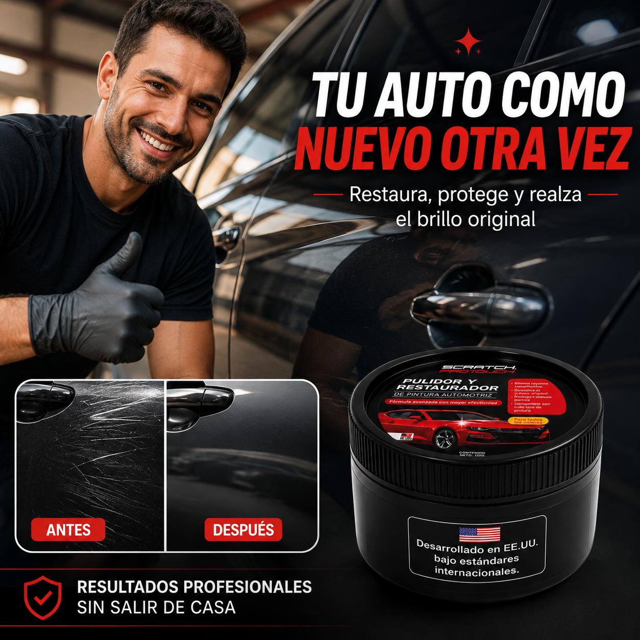 Crema Restauradora - ¡Elimina rayones de tu auto en 20 segundos!