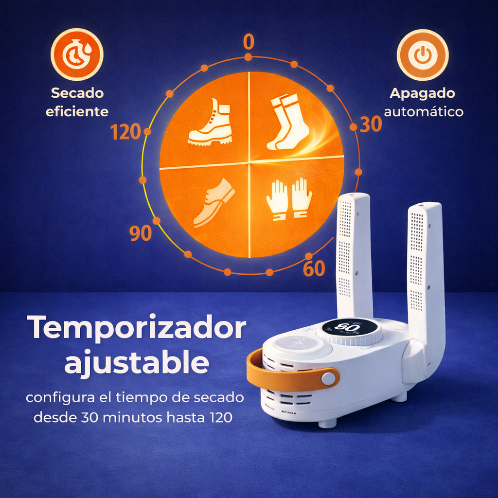 DryZap™ Secador Inteligente de Zapatos 3 en 1 – Seca, Sanitiza y Elimina Olores