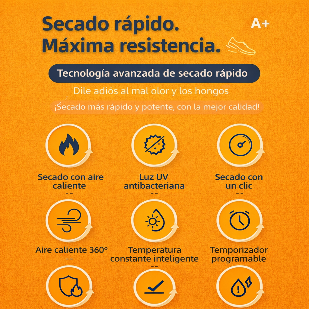 DryZap™ Secador Inteligente de Zapatos 3 en 1 – Seca, Sanitiza y Elimina Olores