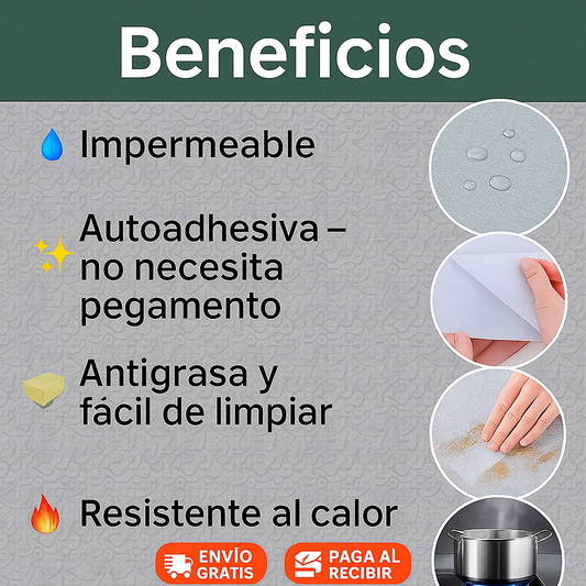 All Clean® - Aluminio Adhesivo Protector Cocina