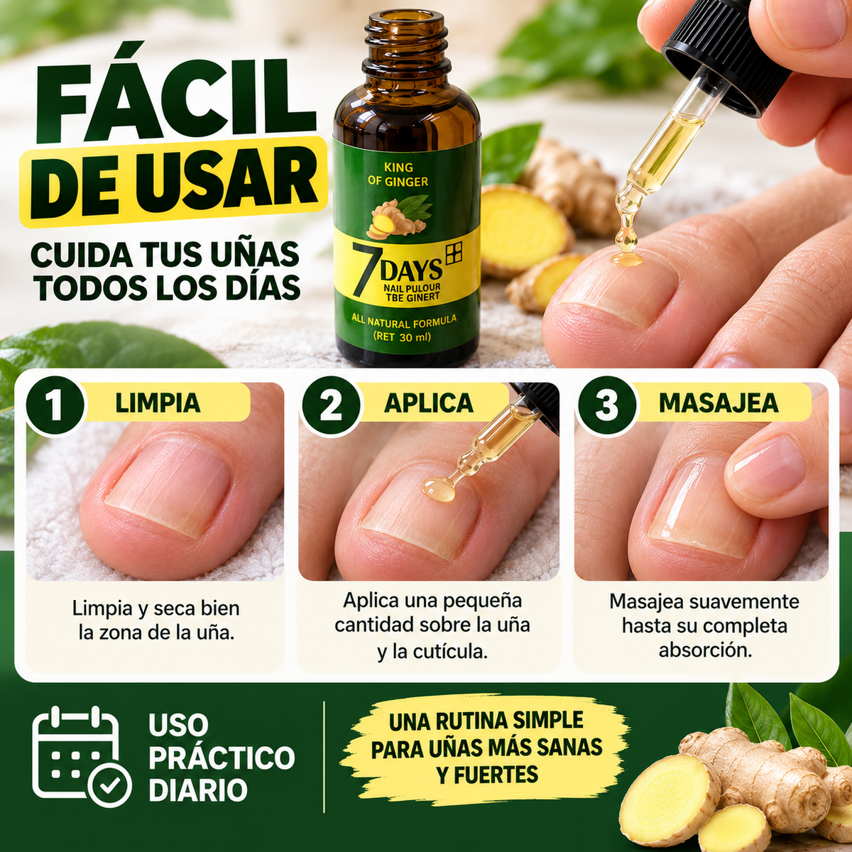Tratamiento Anti Hongos - Elimina Uñas Amarillas y las Fortalece desde 7 Días