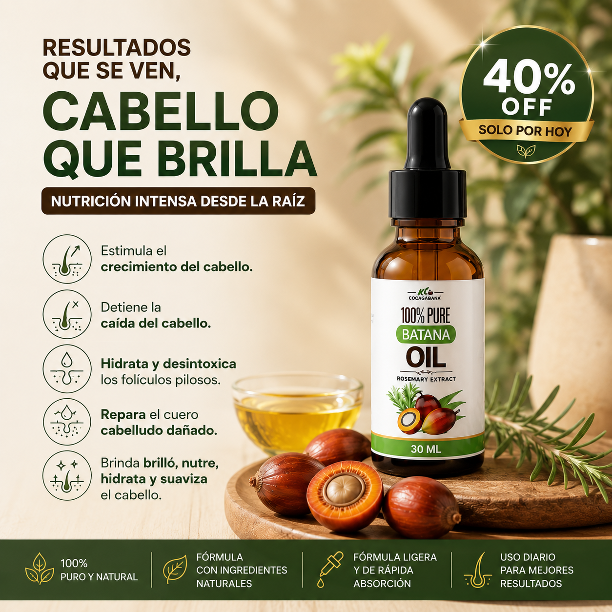 ACEITE DE BATANA - Hidratación y Crecimiento Cabello 30 ml