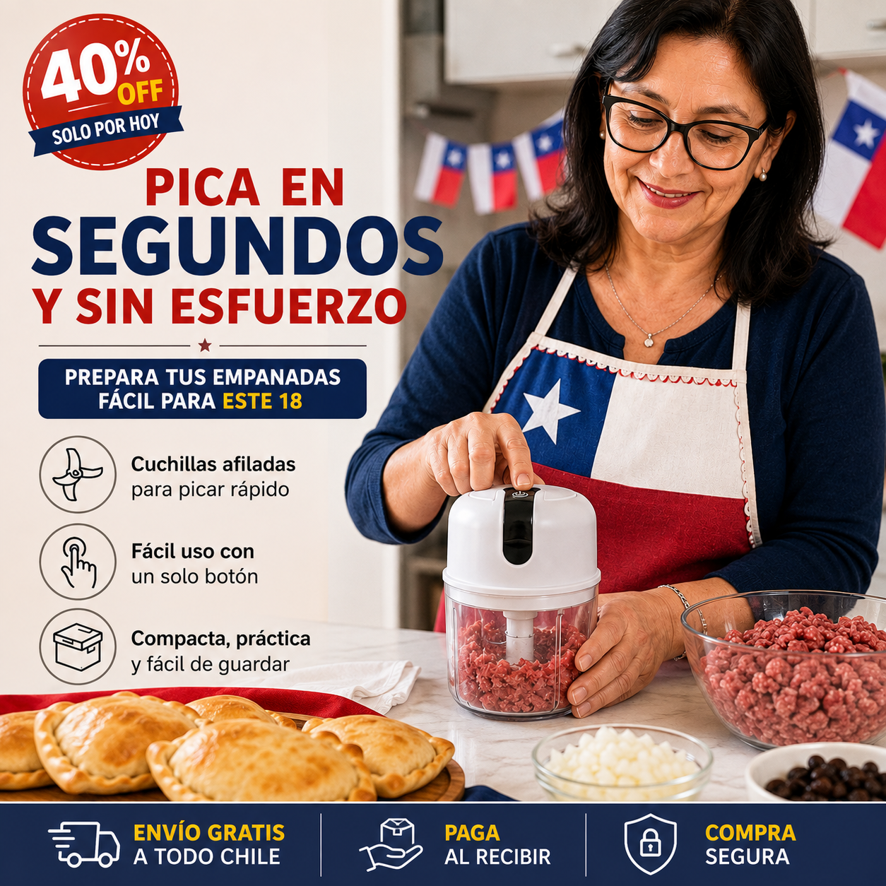 QuickChef™ | Picadora Eléctrica
