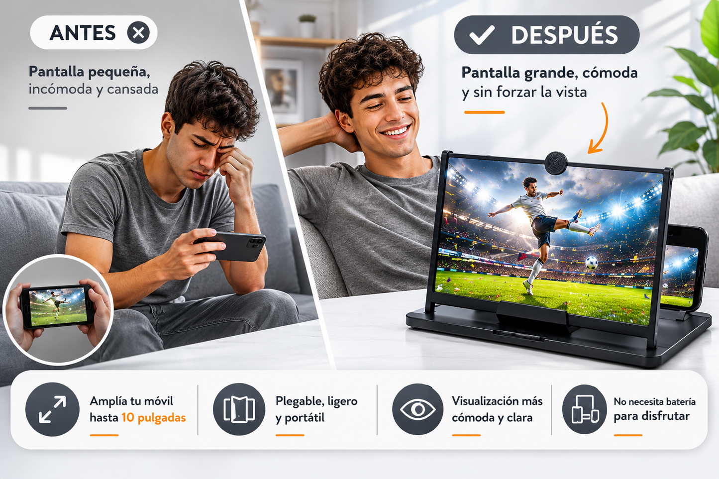 Ampliador HD Móvil – Vive el Partido – Cada Gol a lo Grande!