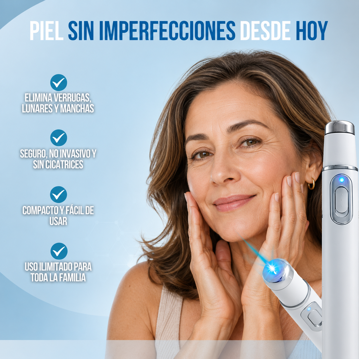 ClearFace™ – Láser Portátil – Elimina Verrugas, Lunares y Manchas