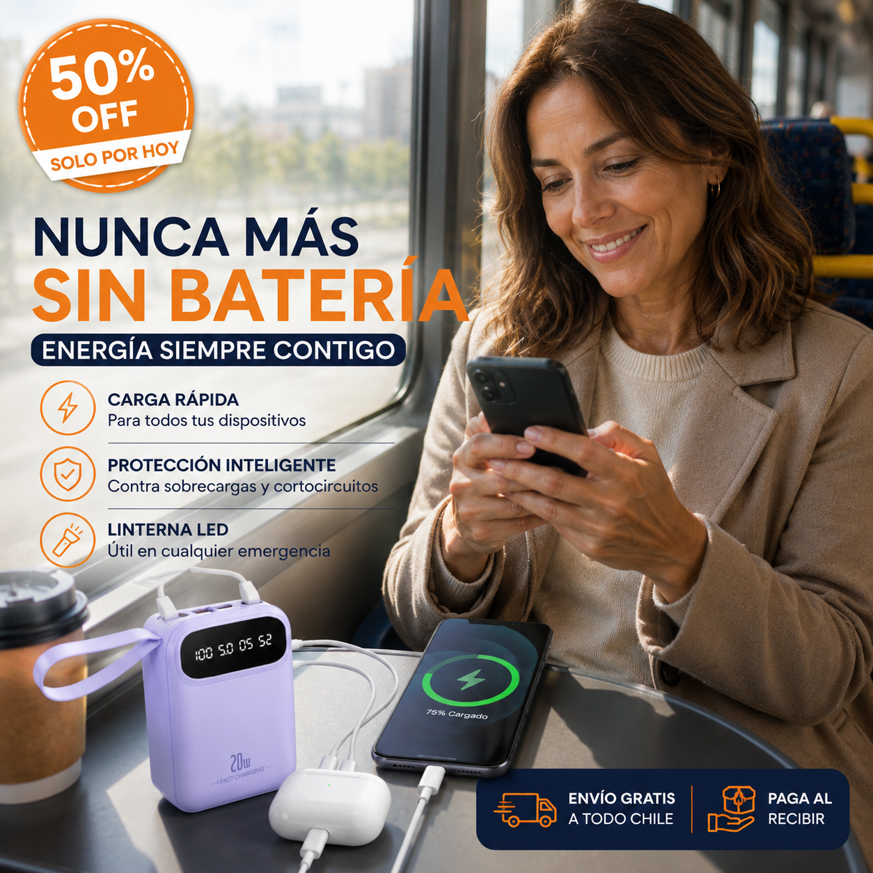 VoltPack™ | Batería Portátil 4 en 1 de Carga Rápida
