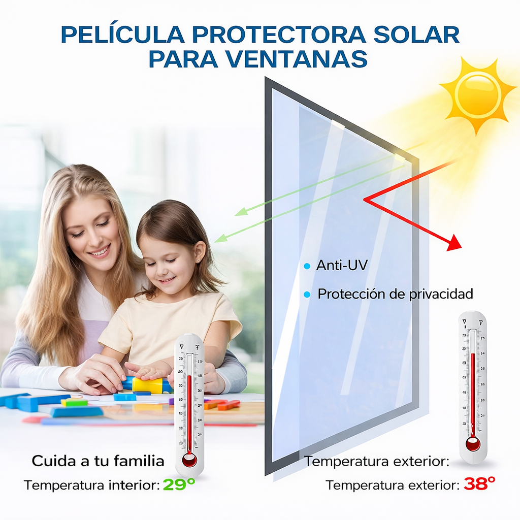 VINIL ANTI UV EFECTO ESPEJO - Tamaño 60 cm x 5 Metros