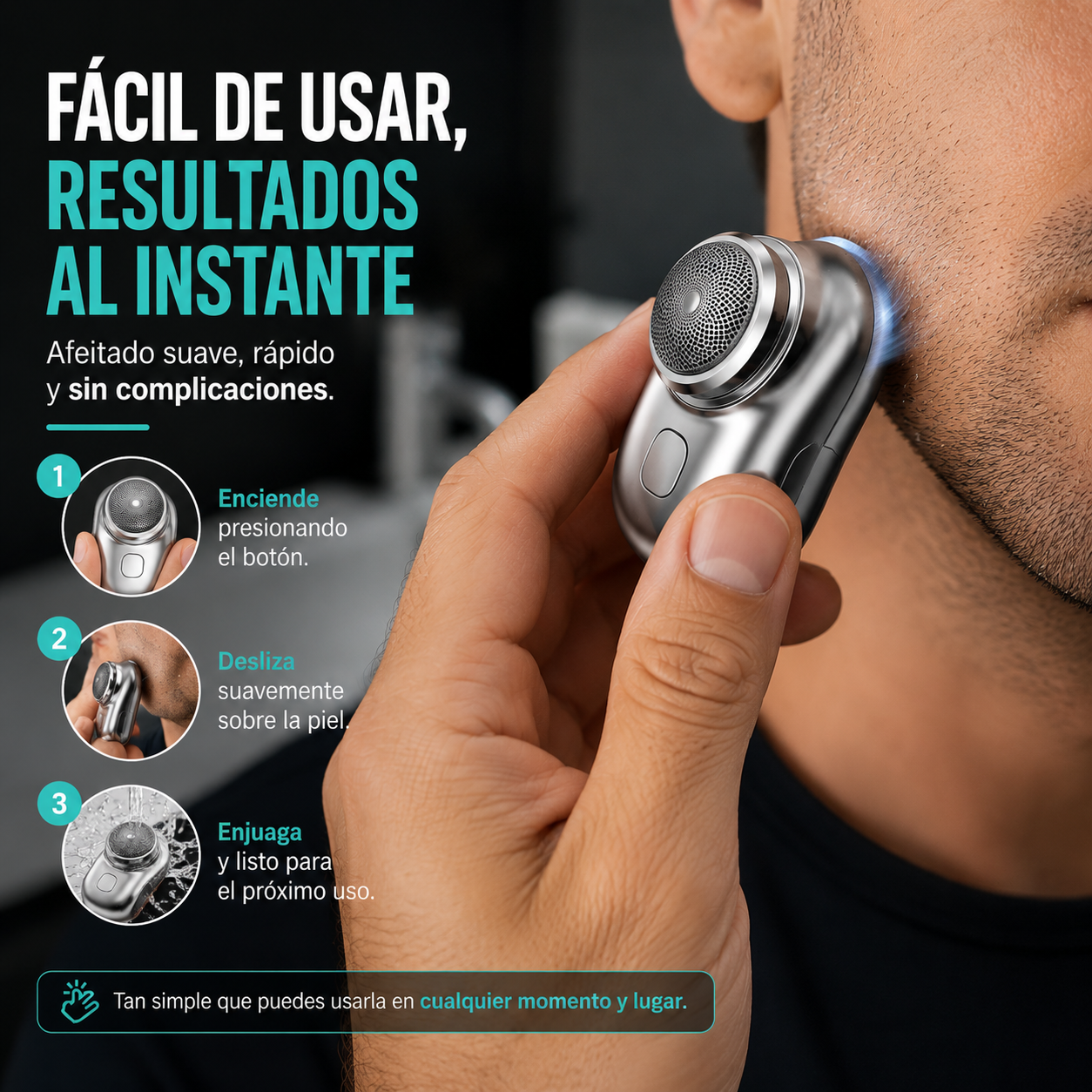 Mini Afeitadora Portátil Pro™ – Afeitado Rápido y Preciso en Cualquier Lugar