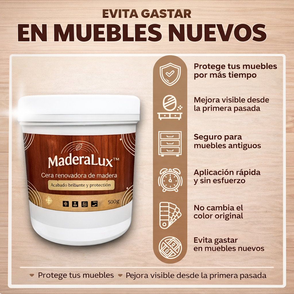 MaderaLux™ - Cera renovadora de todo tipo de madera