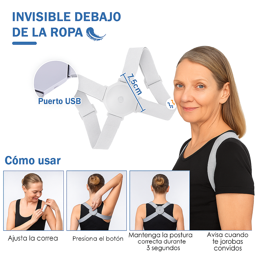 Corrector de Postura Inteligente✨✅ - Ideal para hombres, mujeres y niños
