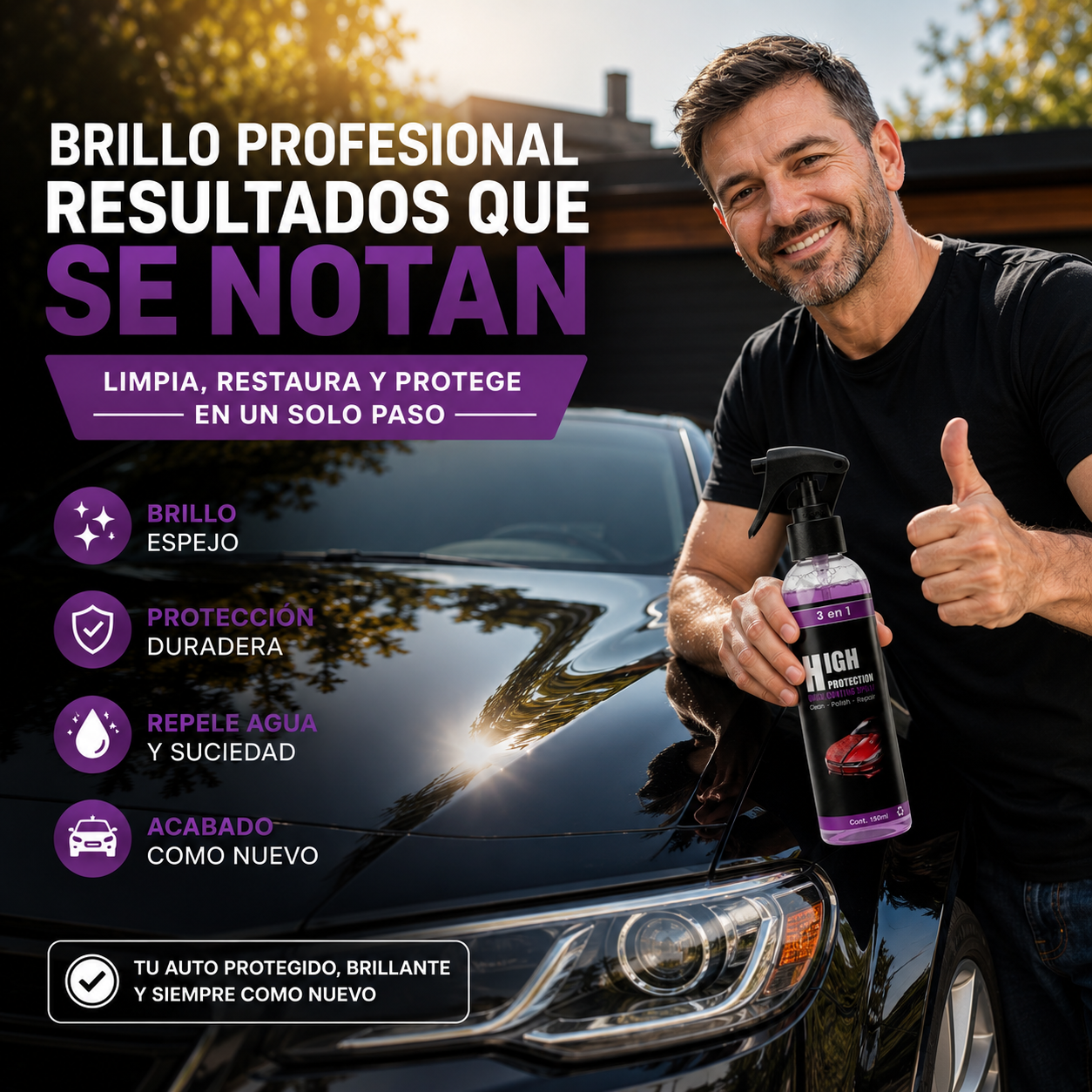 Cera Cerámica Spray 3 en 1™ | Brillo Profesional en Minutos