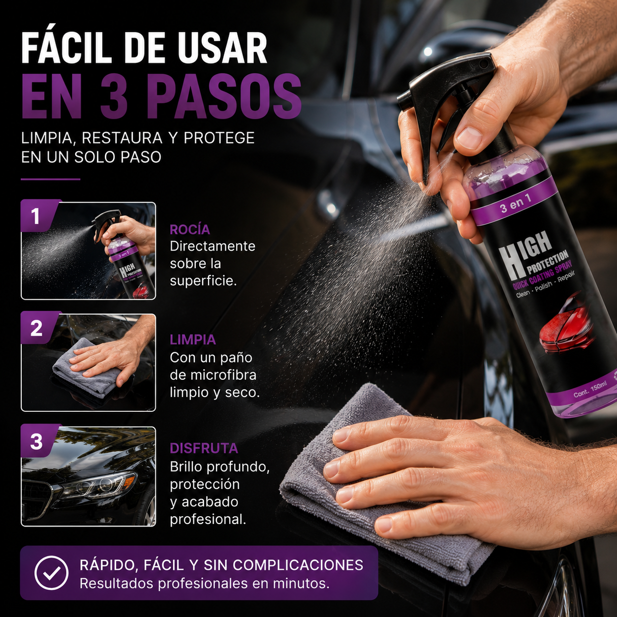 Cera Cerámica Spray 3 en 1™ | Brillo Profesional en Minutos