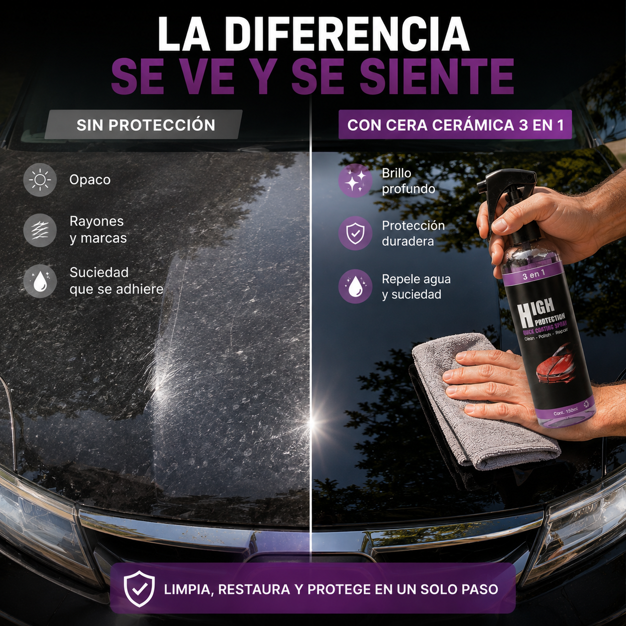 Cera Cerámica Spray 3 en 1™ | Brillo Profesional en Minutos