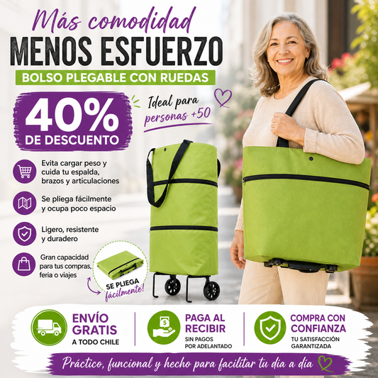 Bolso Plegable Con Ruedas