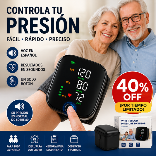 PressControl™ – Tensiómetro Digital con Voz que te ayuda a controlar tu presión desde la comodidad de tu hogar.