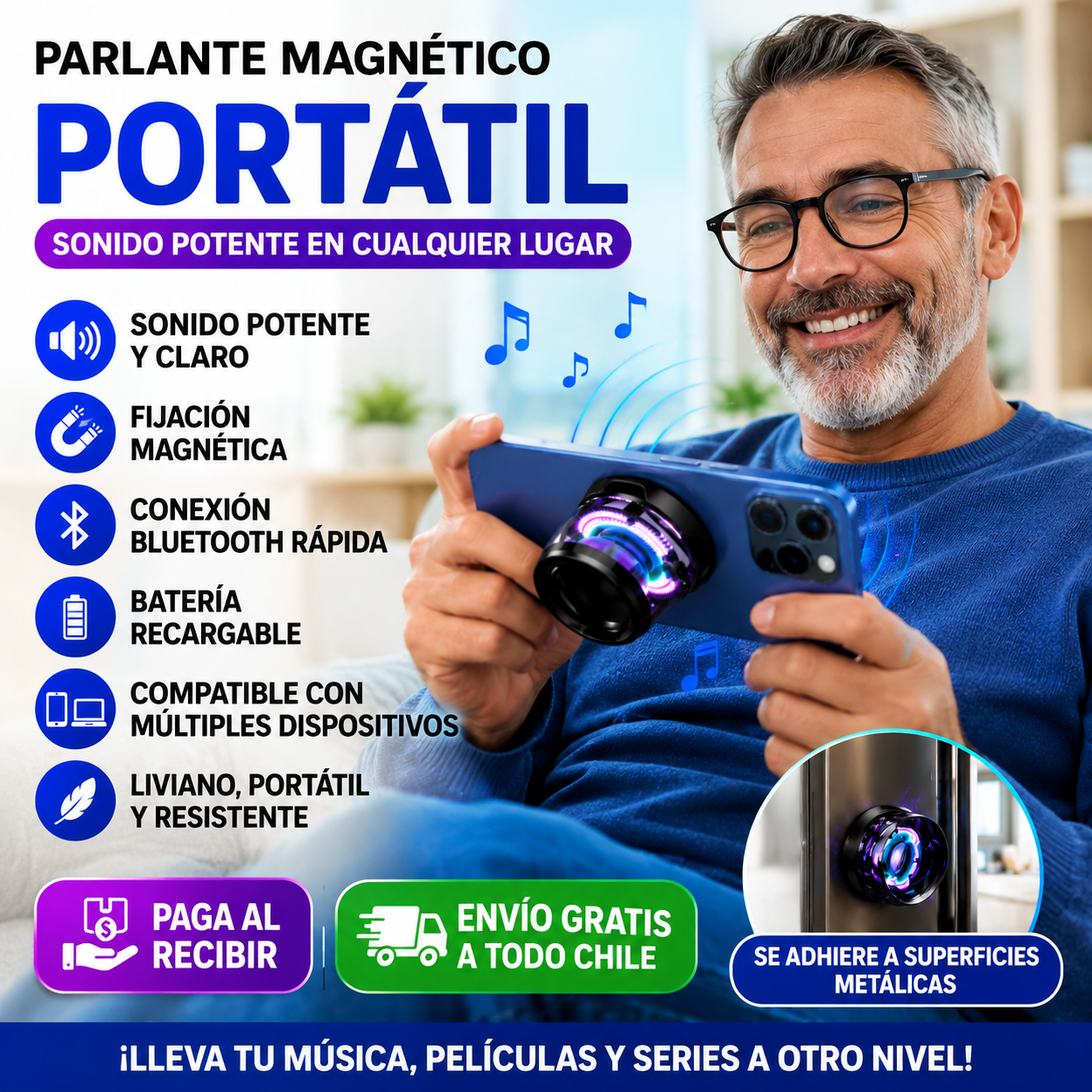 MagBoom Pro - Parlante Magnético Portátil