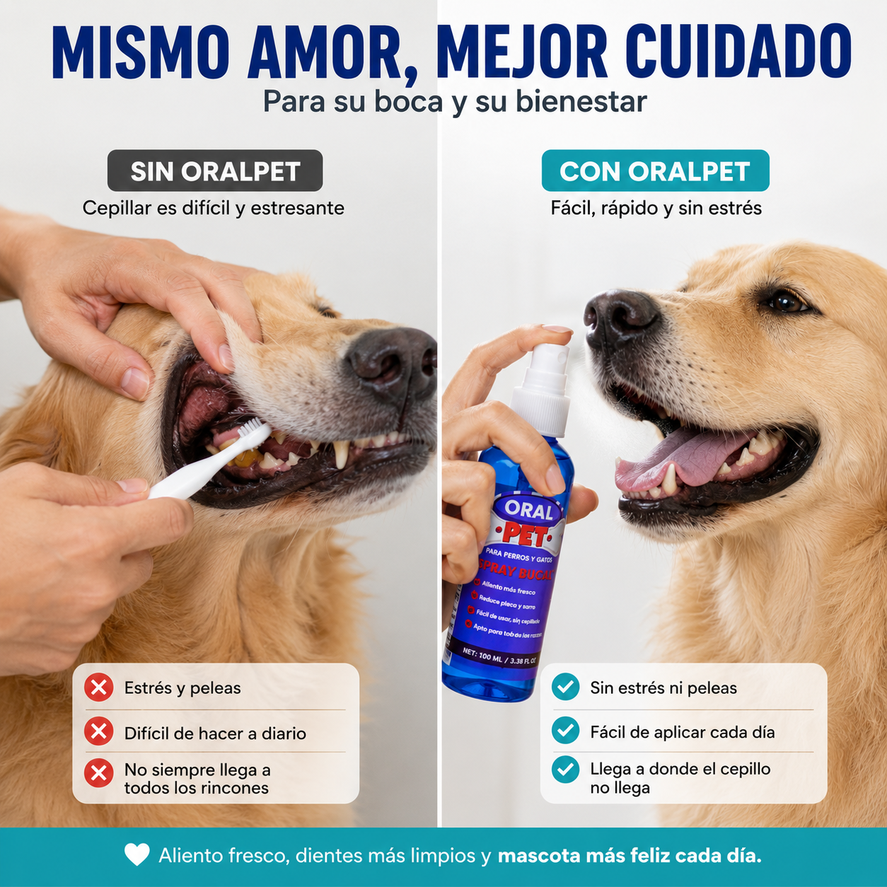 🐾 OralPet™ | Spray Bucal para Mascotas – Aliento Fresco y Cuidado Dental