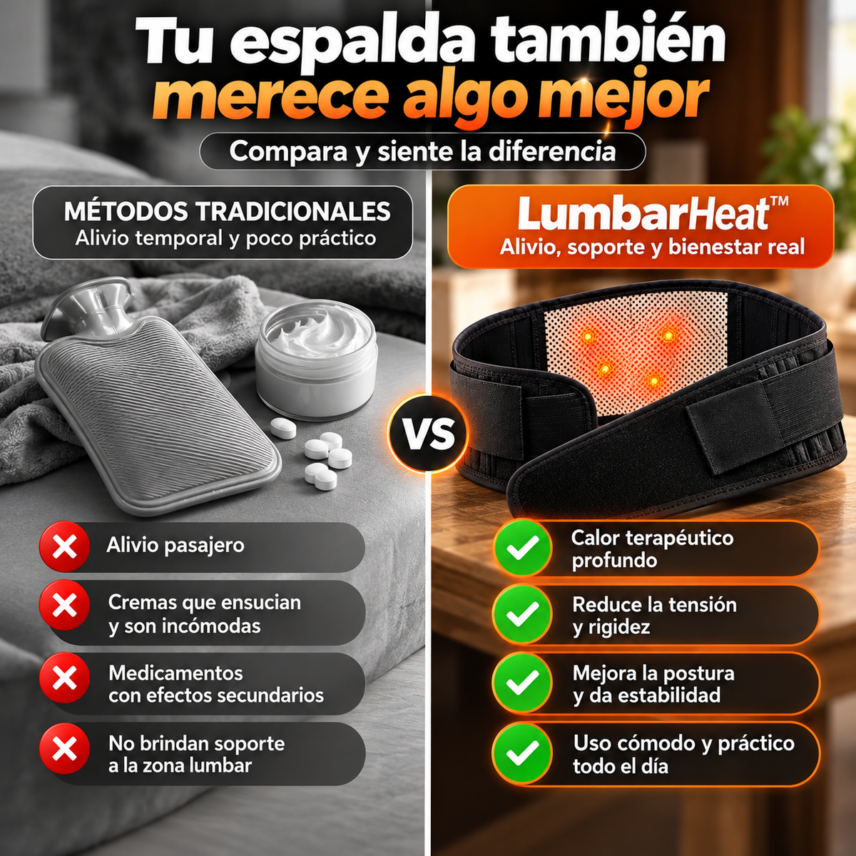 LumbarHeat™ - Faja Térmica para Dolor Lumbar y Ciática