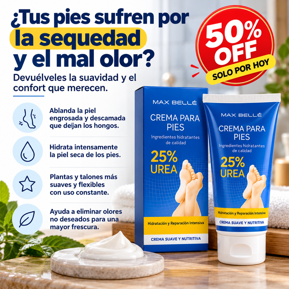 UreaRepair™ – Crema Reparadora para Pies Secos, Agrietados y Escamosos