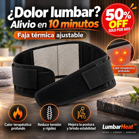 LumbarHeat™ - Faja Térmica para Dolor Lumbar y Ciática