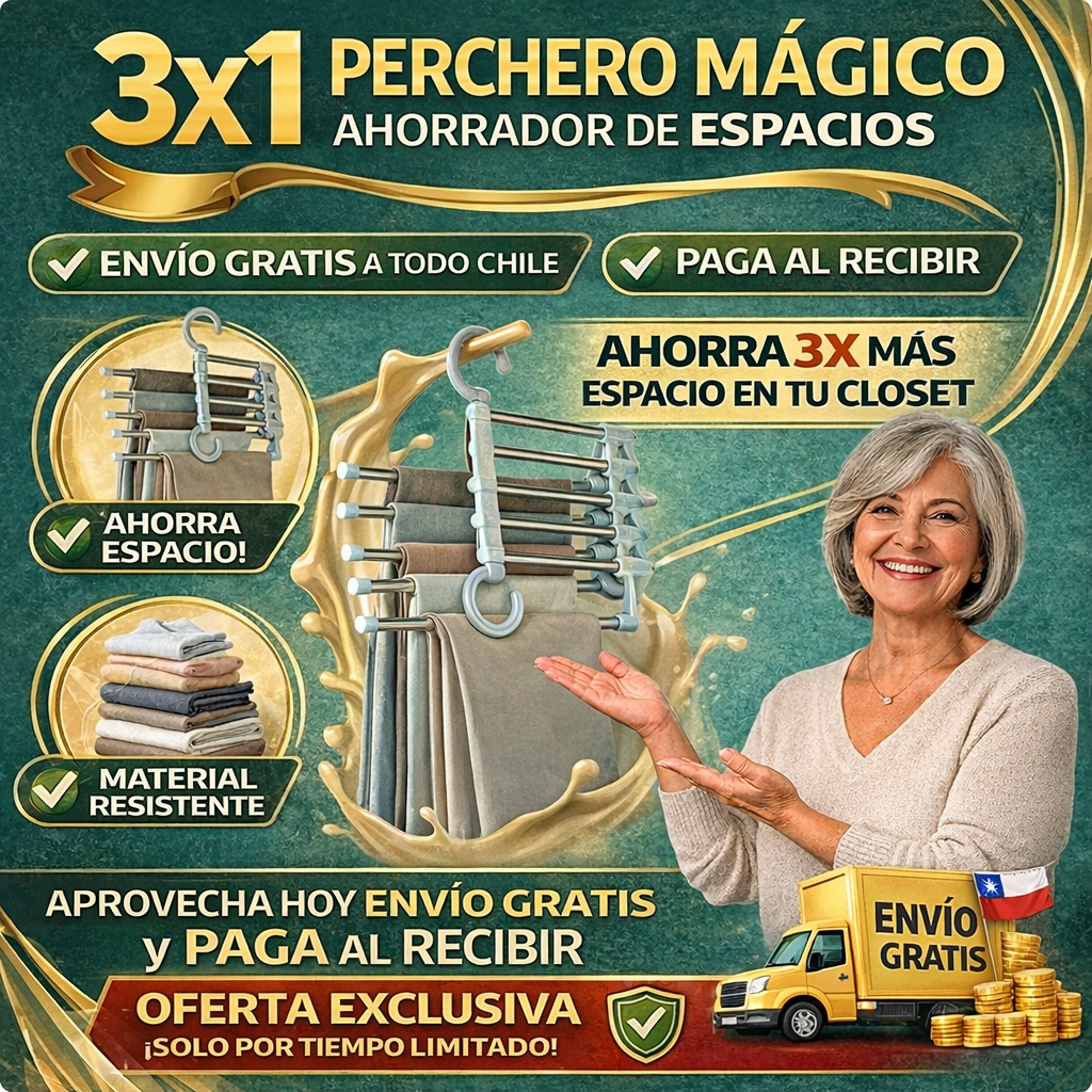 3x1 Perchero Magico Ahorrador de Espacios
