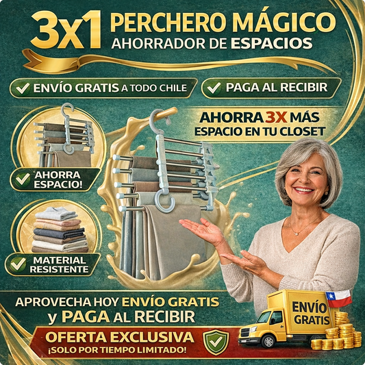 3x1 Perchero Magico Ahorrador de Espacios