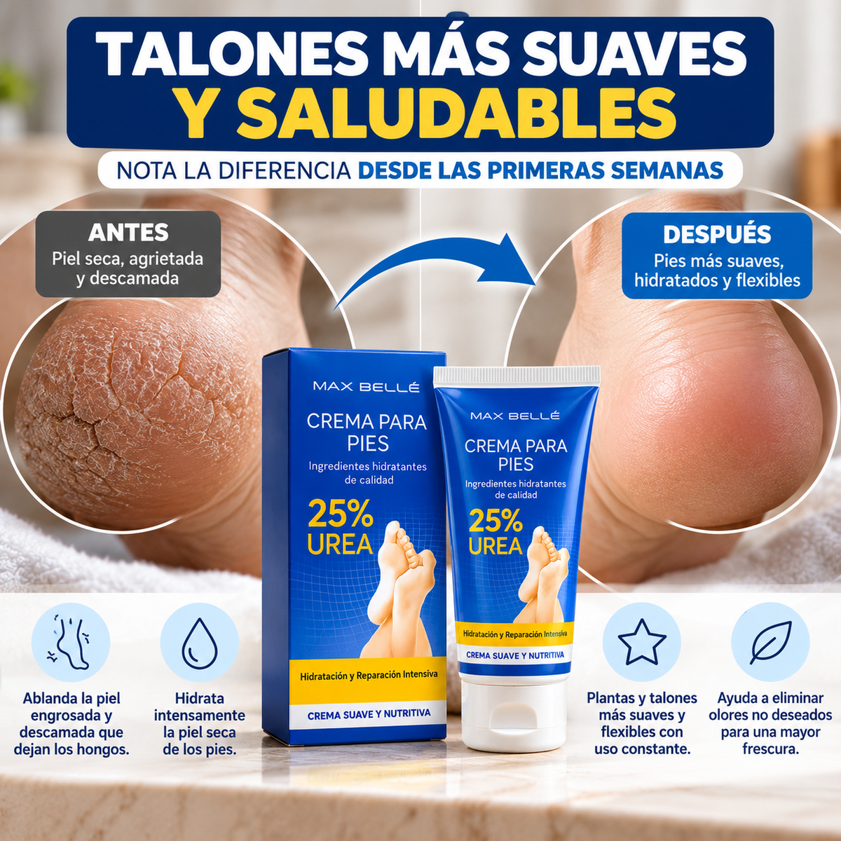 UreaRepair™ – Crema Reparadora para Pies Secos, Agrietados y Escamosos